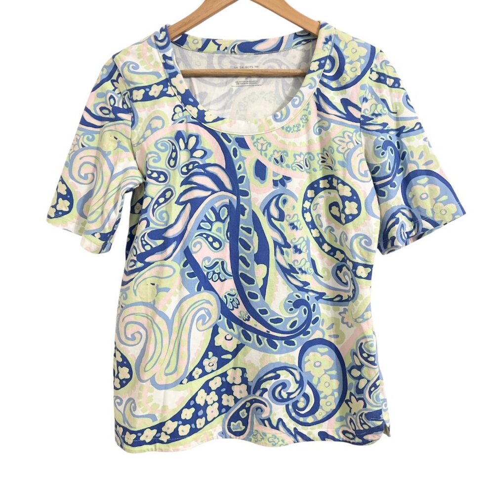 Talbots Tee Women's Medium Scoop Neck Curved Hem T-Shirt